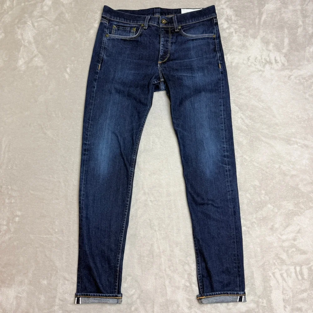 Rag & Bone Fit 1 Selvedge Skinny Jeans Mens 32 Blue Rinse Dark Wash Faded Denim